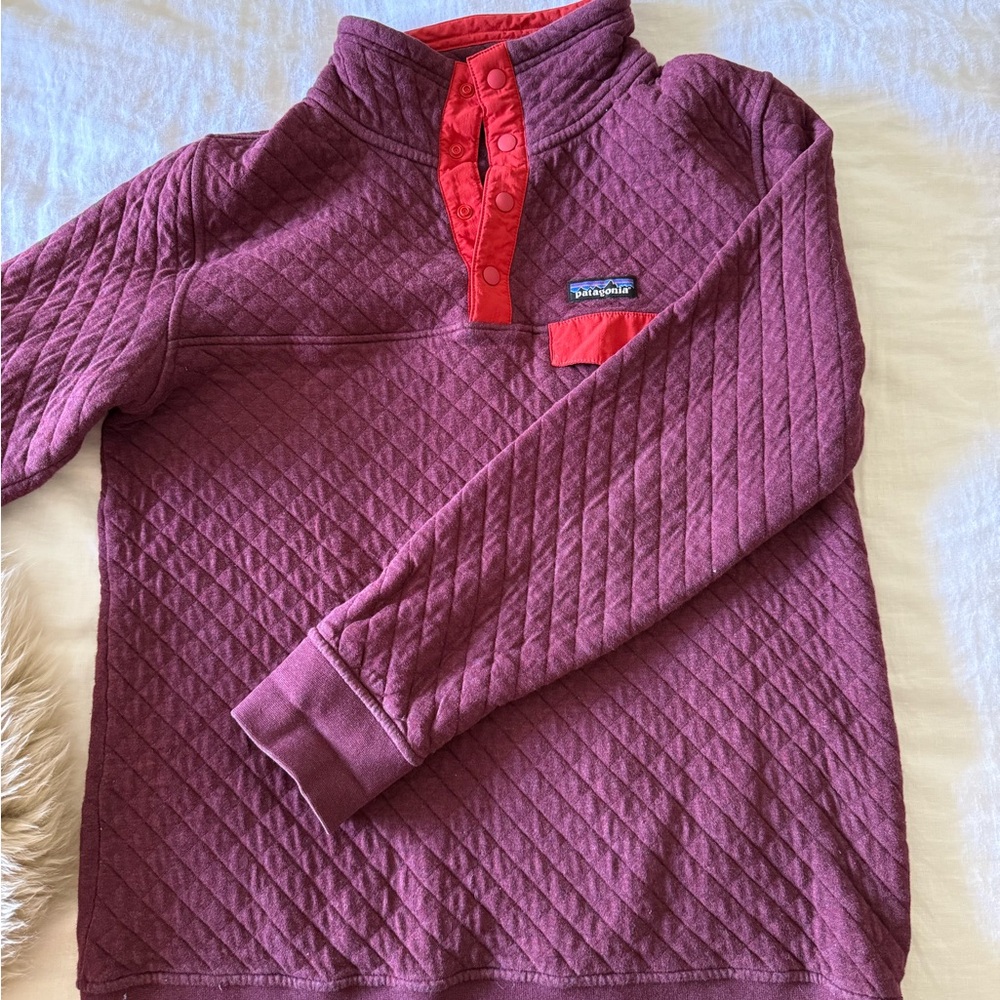 Patagonia Snap T Quilted Pullover - Maroon and Red